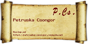 Petruska Csongor névjegykártya
